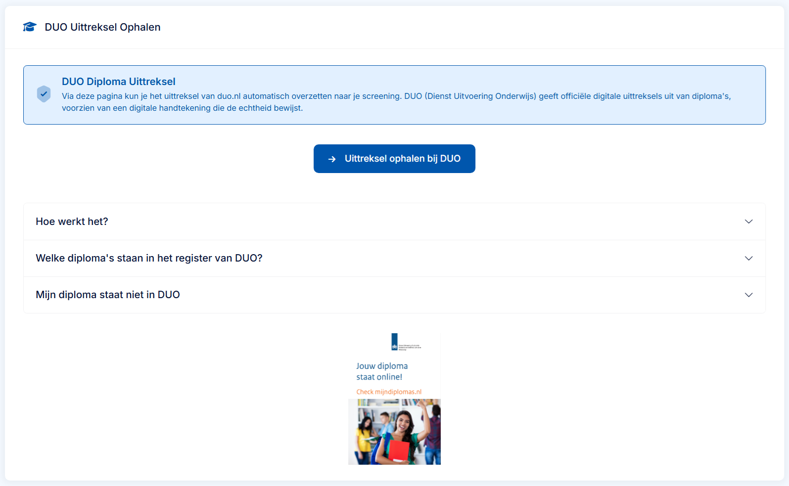 DUO Diplomacheck: van handmatige controle naar geautomatiseerde verificatie